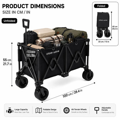 Heavy-Duty Folding Beach Cart - 680LBS Capacity
