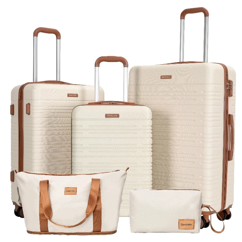 4-Piece ABS Suitcase With Spinner Wheels/Lock