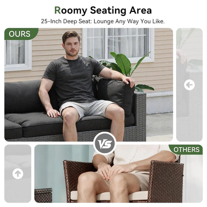 7-Piece Wicker Rattan Outdoor Furniture