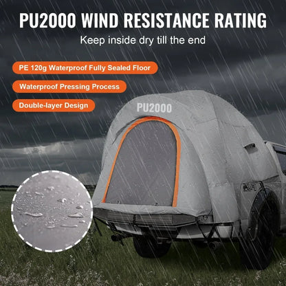 6.4-6.7ft Truck Bed Tent with Rain Layer