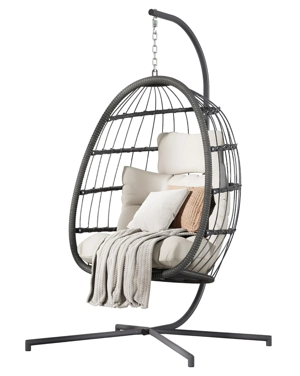 Double Hanging Egg Chair with Stand