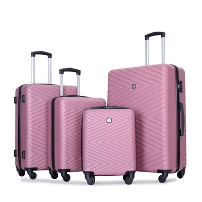 4-Piece ABS Suitcase With Spinner Wheels/Lock