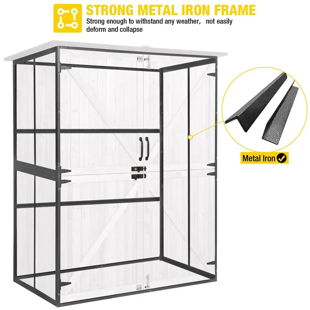 Outdoor Storage Cabinet with Durable Metal Frame