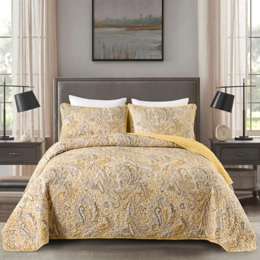 3 Pieces Quilt Set Boho Bedspread