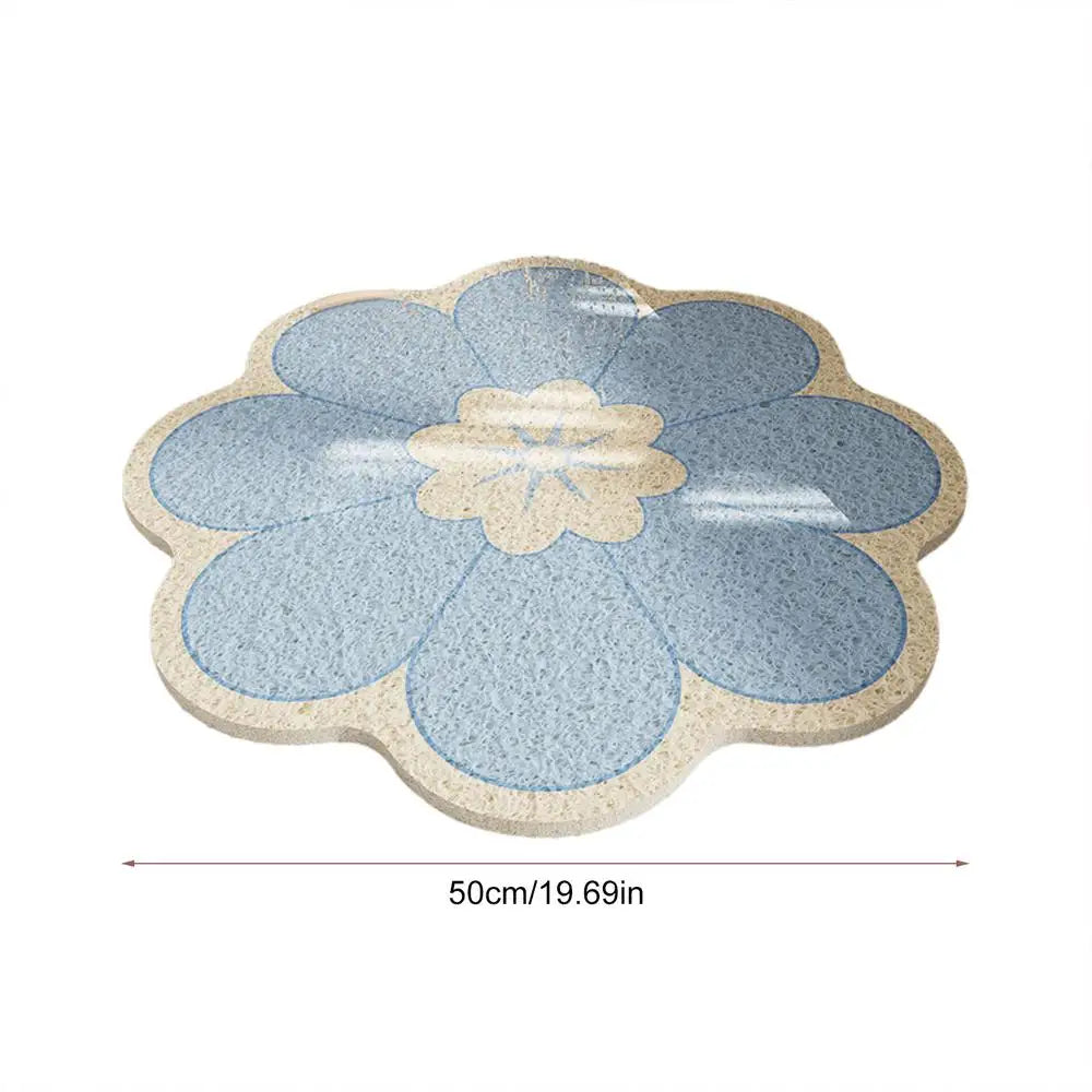 Round Flower Bathroom Mat Quick Drying