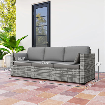 3-Seat Wicker Patio Couch