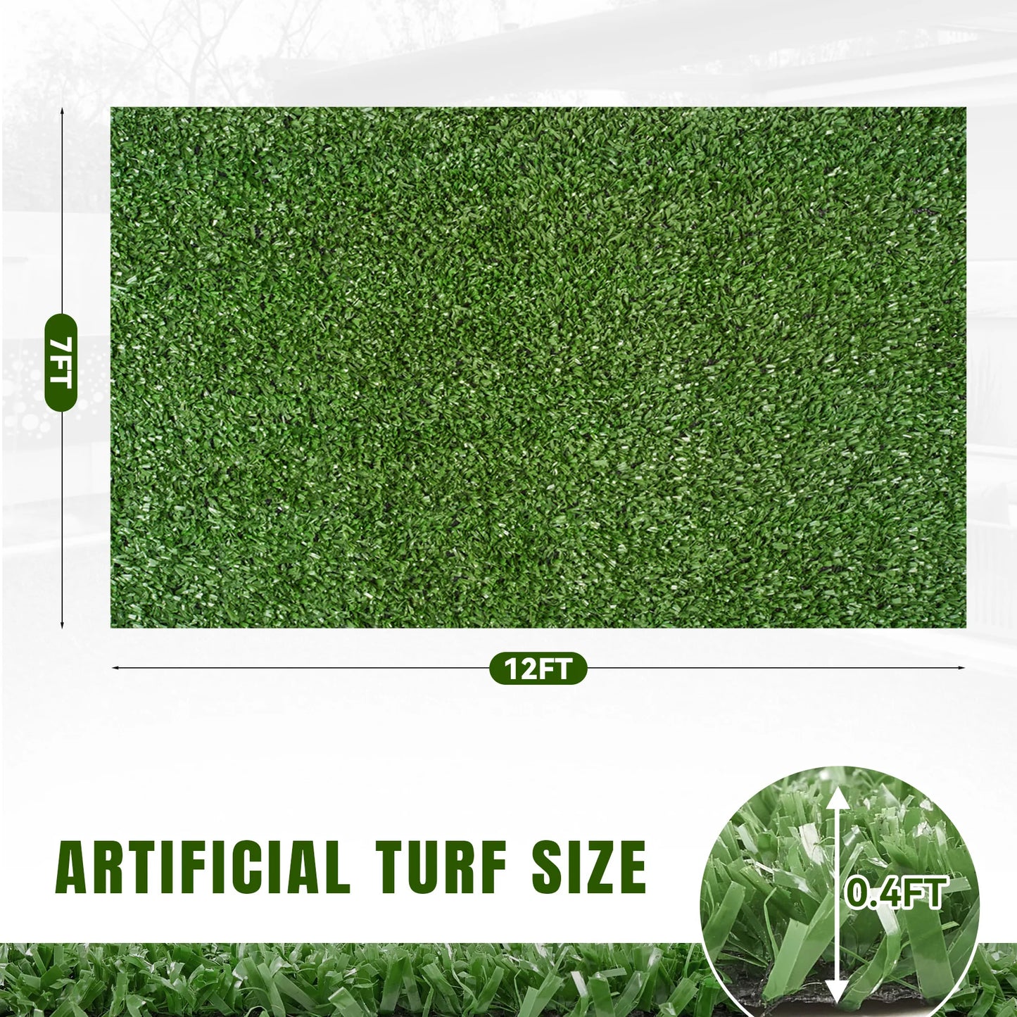 7FT×12FT Realistic Artificial Turf Grass  Pet Friendly