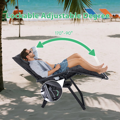 Set of 2 Portable Zero Gravity Recliner Chairs