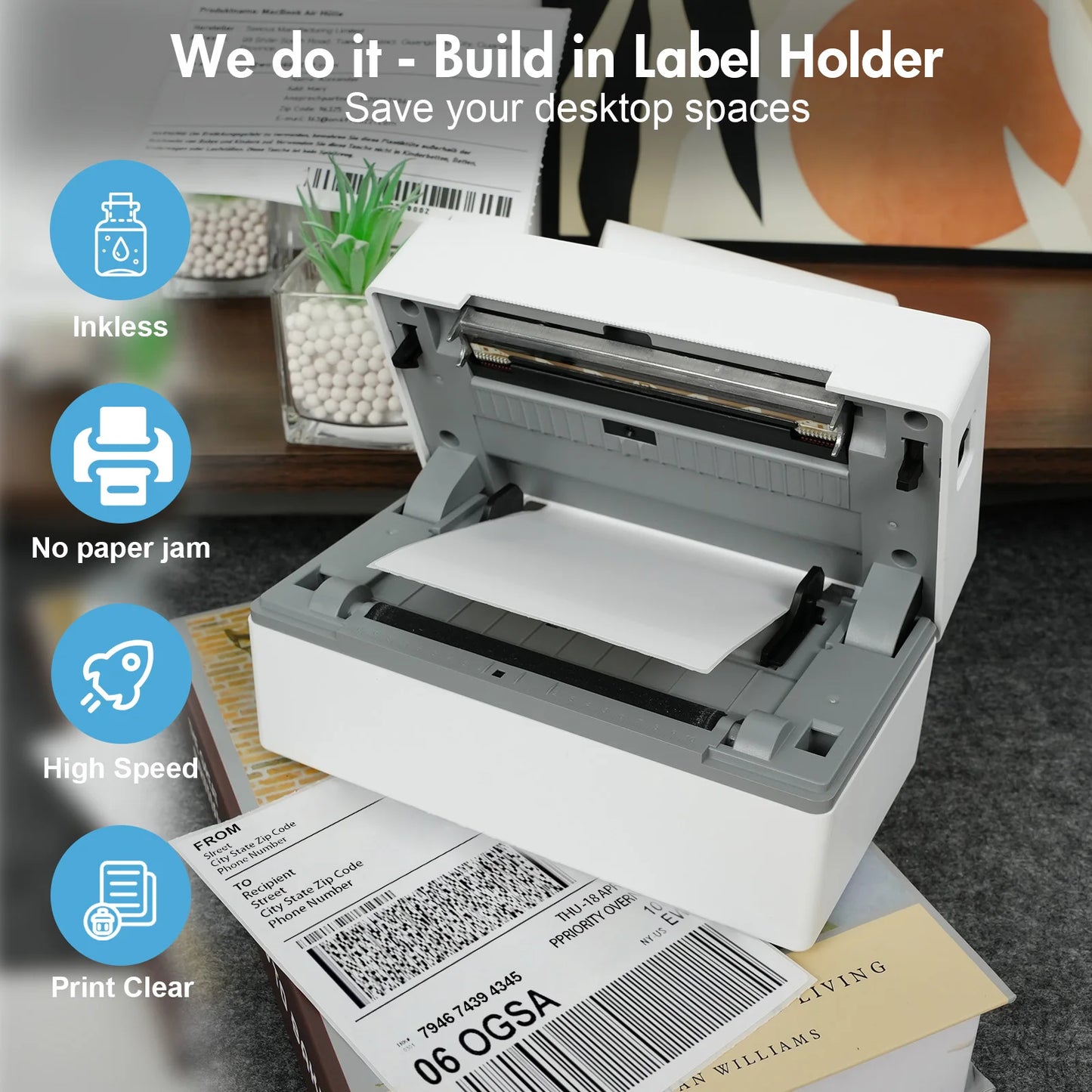 Thermal Label Printer No Ink Required 203DPI