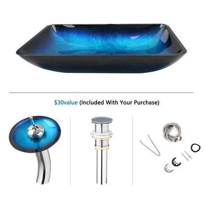 Tempered Glass Washbasin Faucet Set