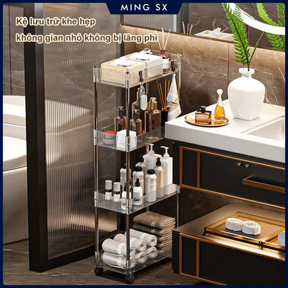 Narrow Storage Rack Trolley Organizer With Wheels
