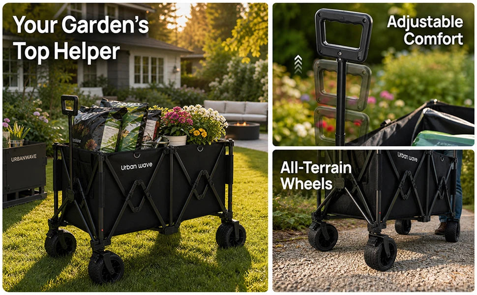 Heavy-Duty Folding Beach Cart - 680LBS Capacity