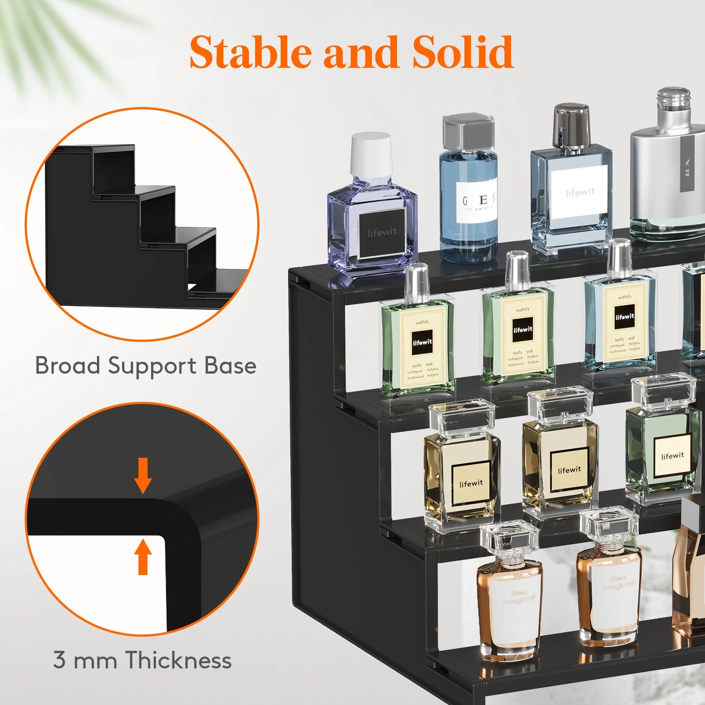 Dark Cologne Stand, Step Perfume Organizer