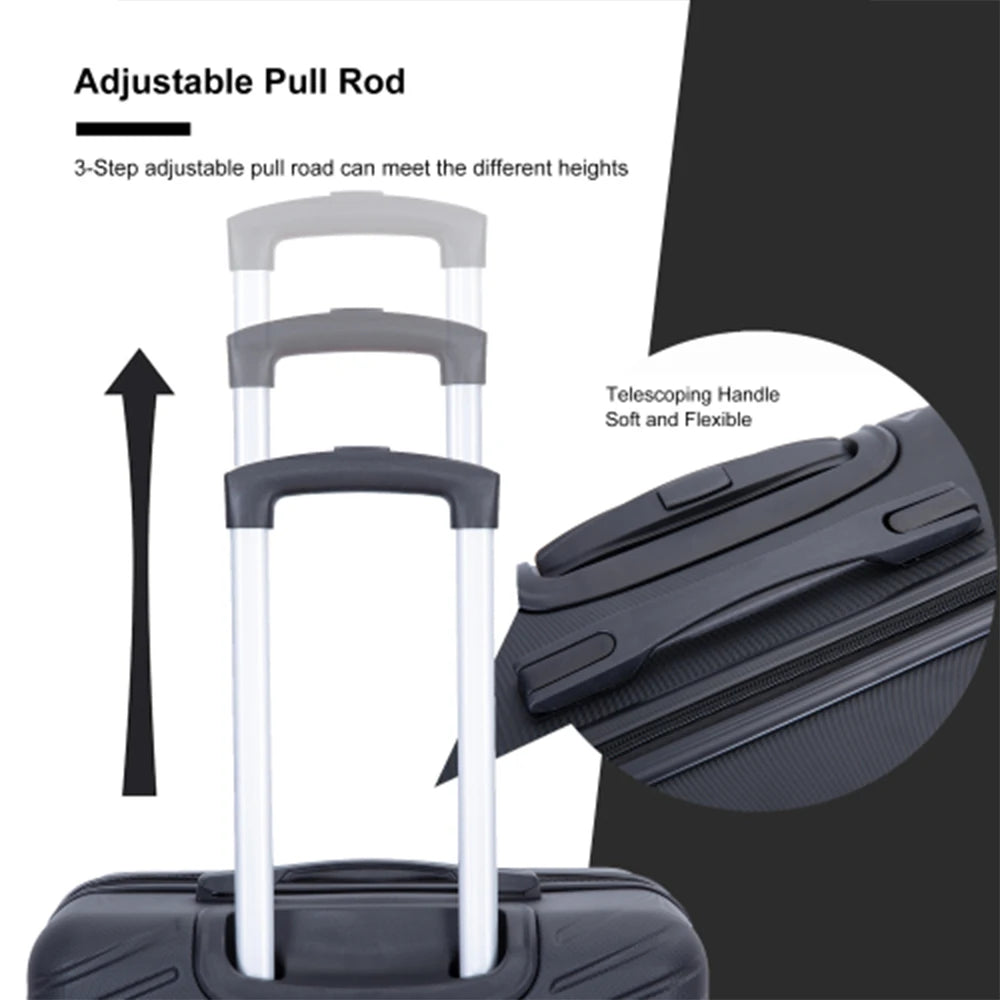 4-Piece ABS Suitcase With Spinner Wheels/Lock