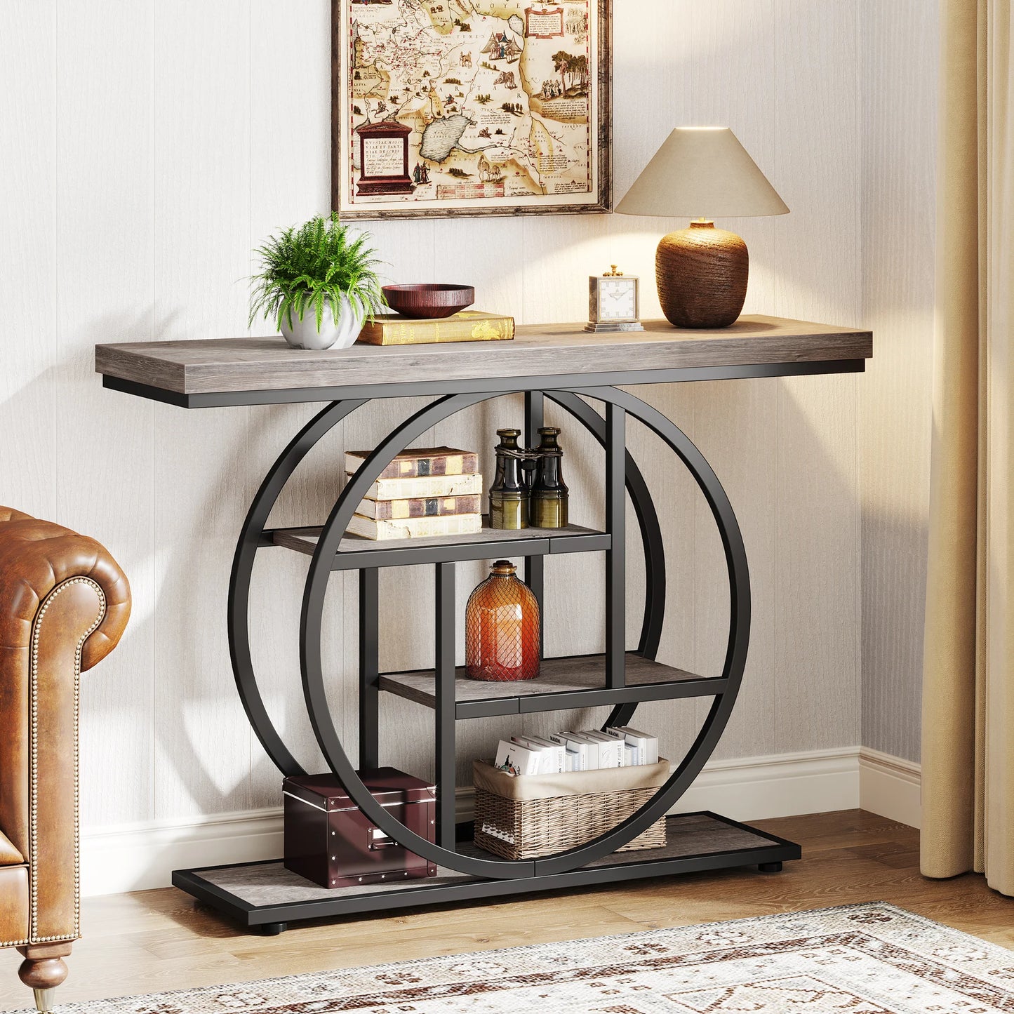 41.3-Inch 4-Tier Industrial Entryway Table