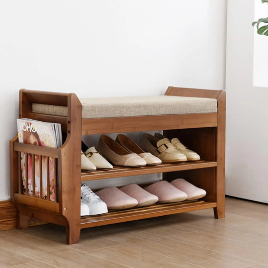 Shoe Rack Bench with Storage Drawer