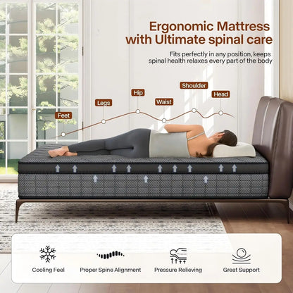 12"/14" Inch Medium Gel Memory Foam Mattress