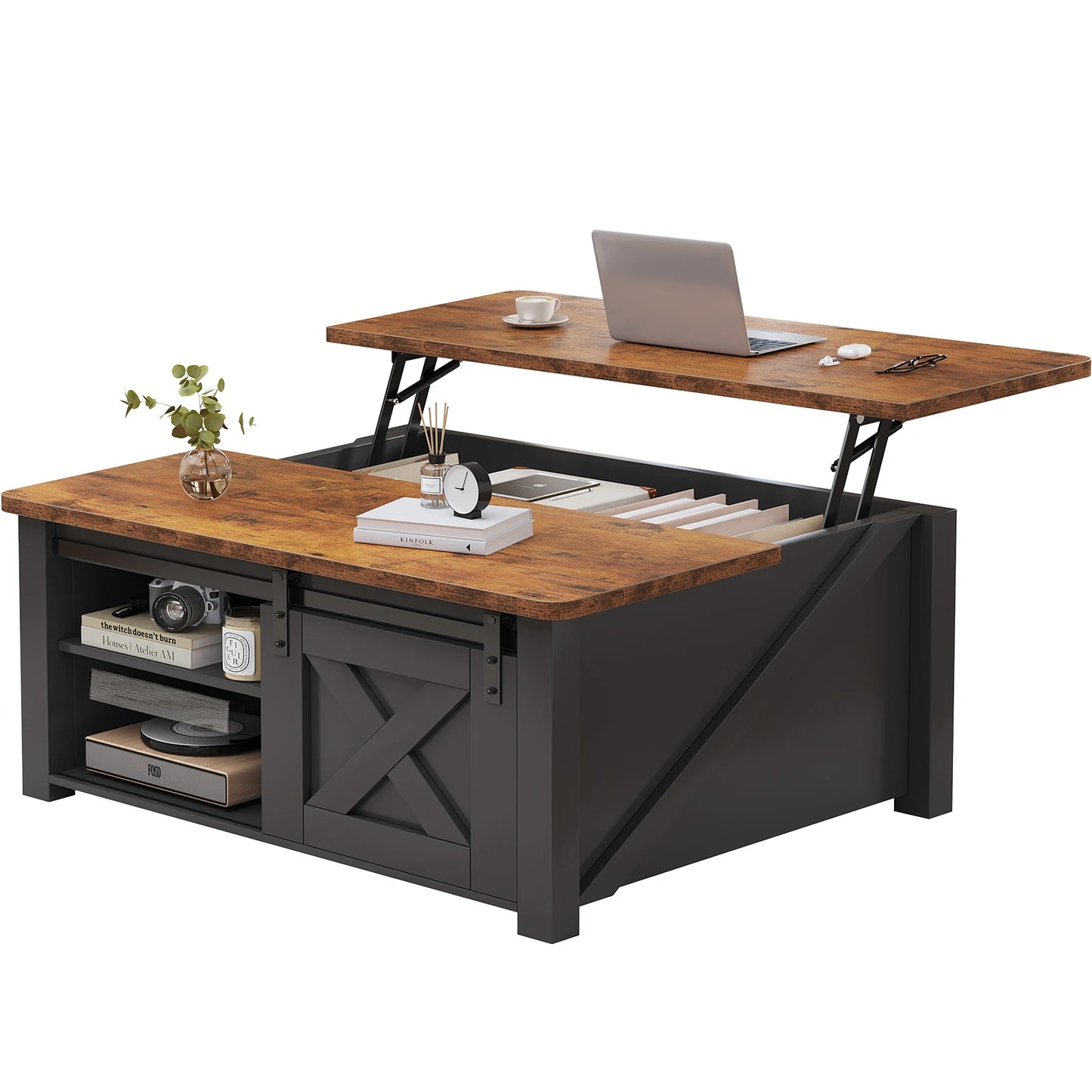 31.5In Wood Lift-Top Coffee Tables with Storage