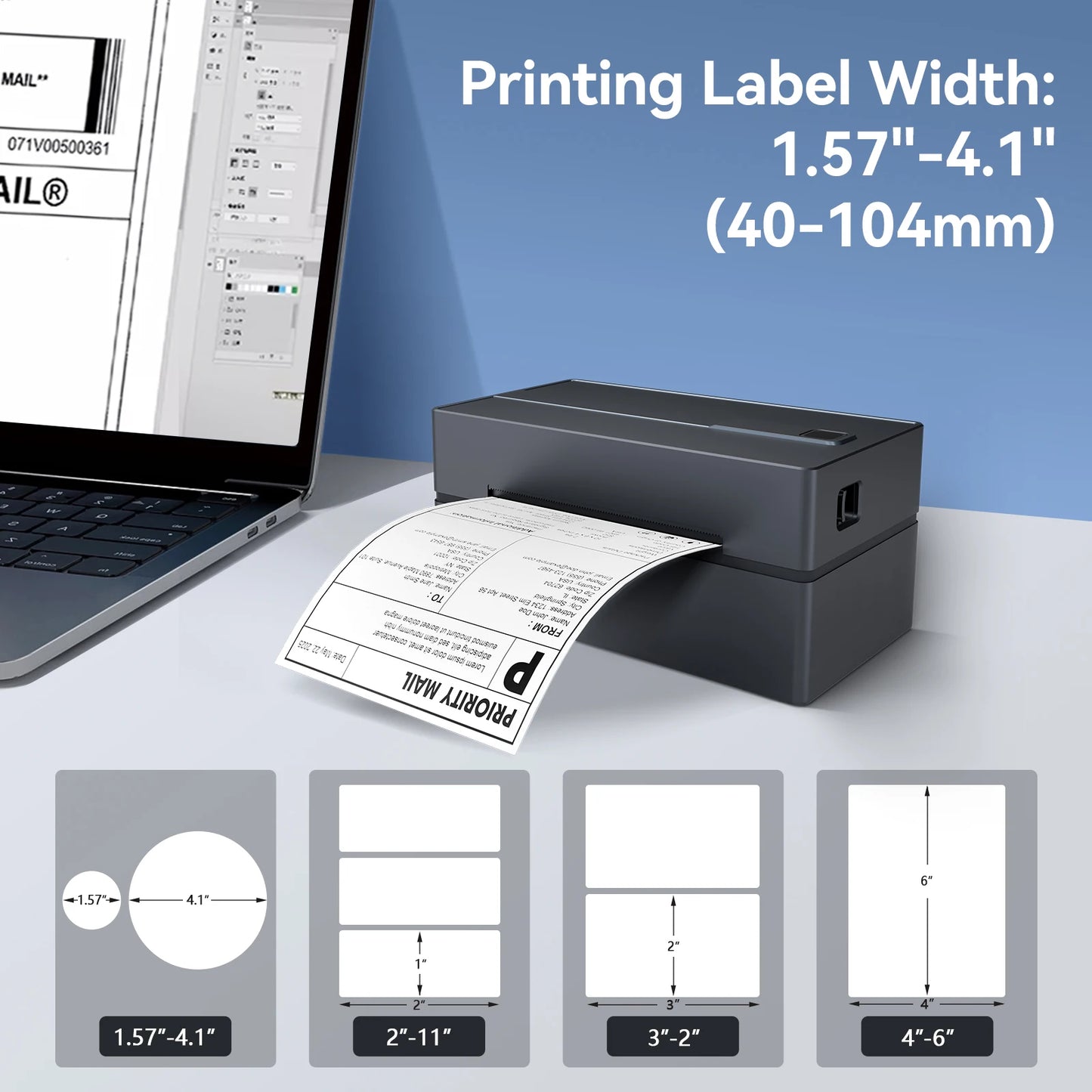 Thermal Label Printer No Ink Required 203DPI