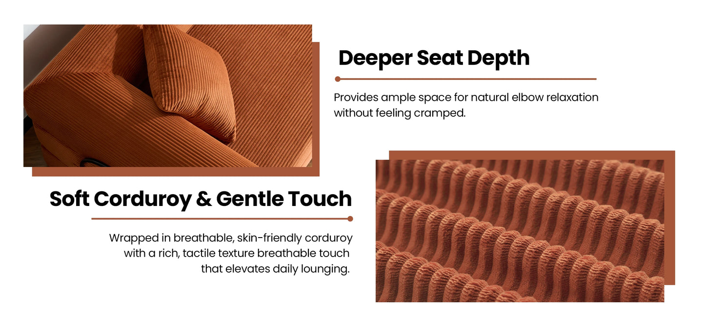 79’’ Folding Convertible Corduroy Sofa Bed