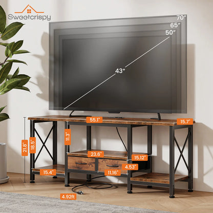 TV Stand For 70/75 Inch TV W/Drawers