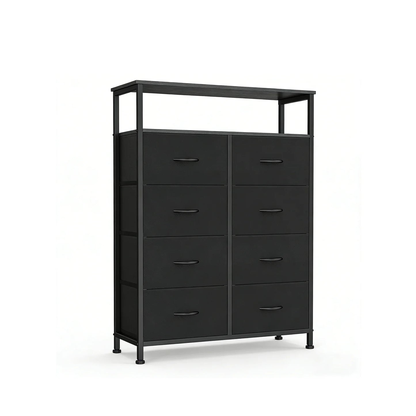 Wooden Top TV Stand with Fabric Drawers