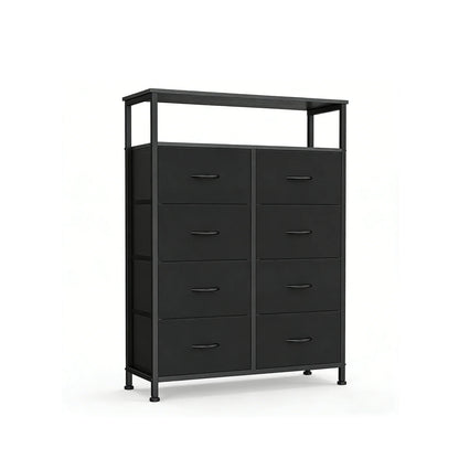 Wooden Top TV Stand with Fabric Drawers