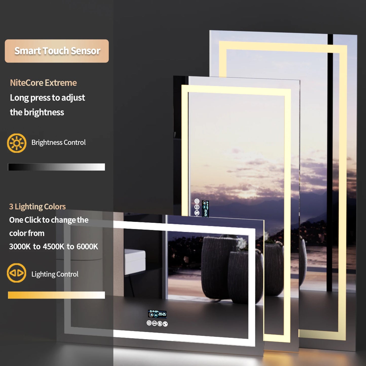 Dimmable LED Bathroom Vanity Mirror