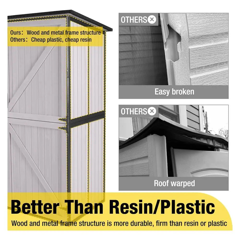 Outdoor Storage Cabinet with Durable Metal Frame