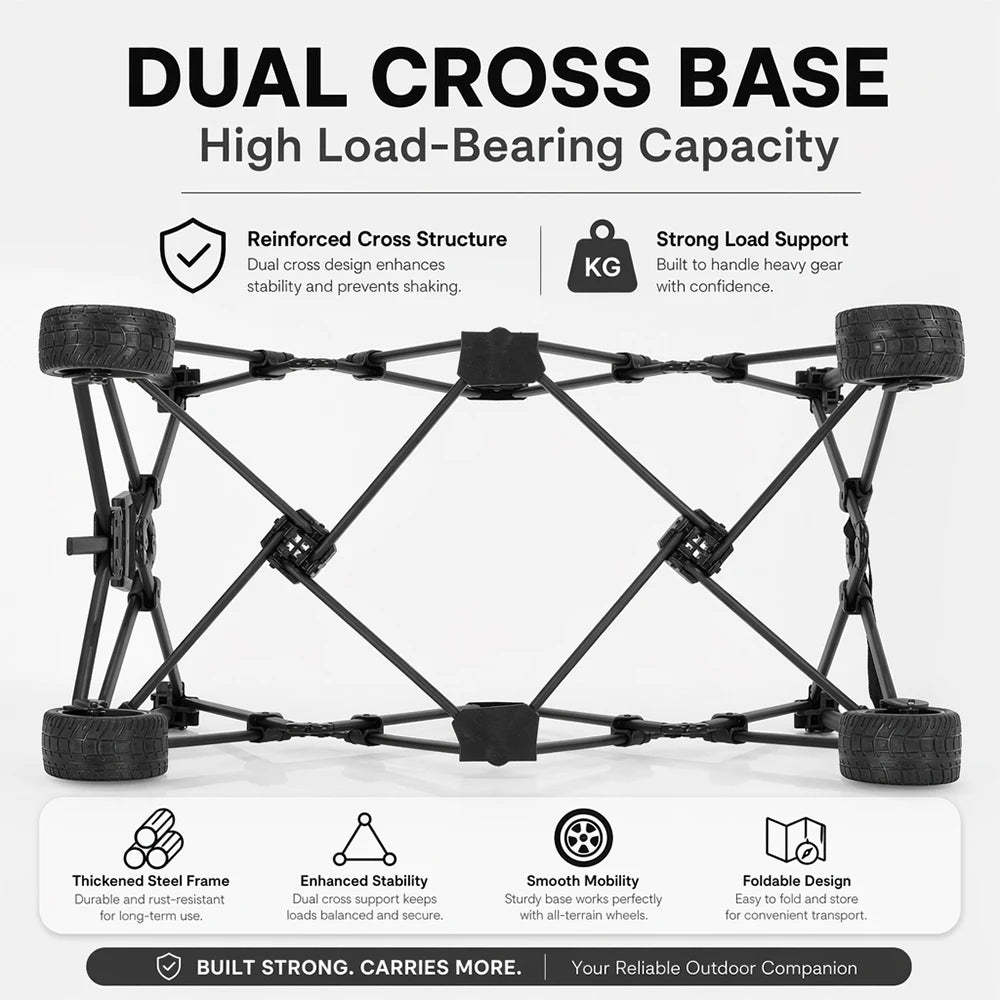 Heavy-Duty Folding Beach Cart - 680LBS Capacity