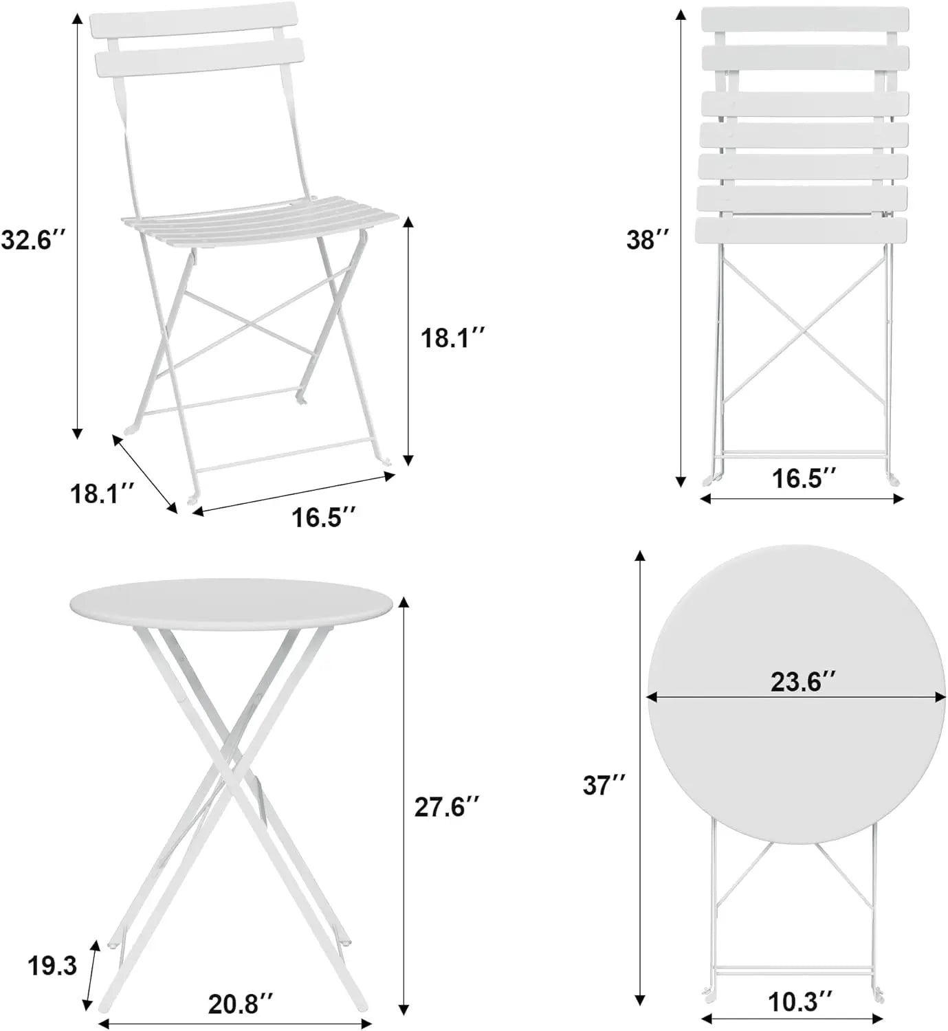 3Pcs Patio Bistro Set