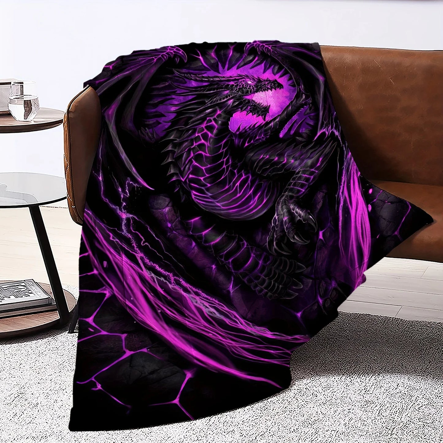 Dragon Print Flannel Gift Blanket