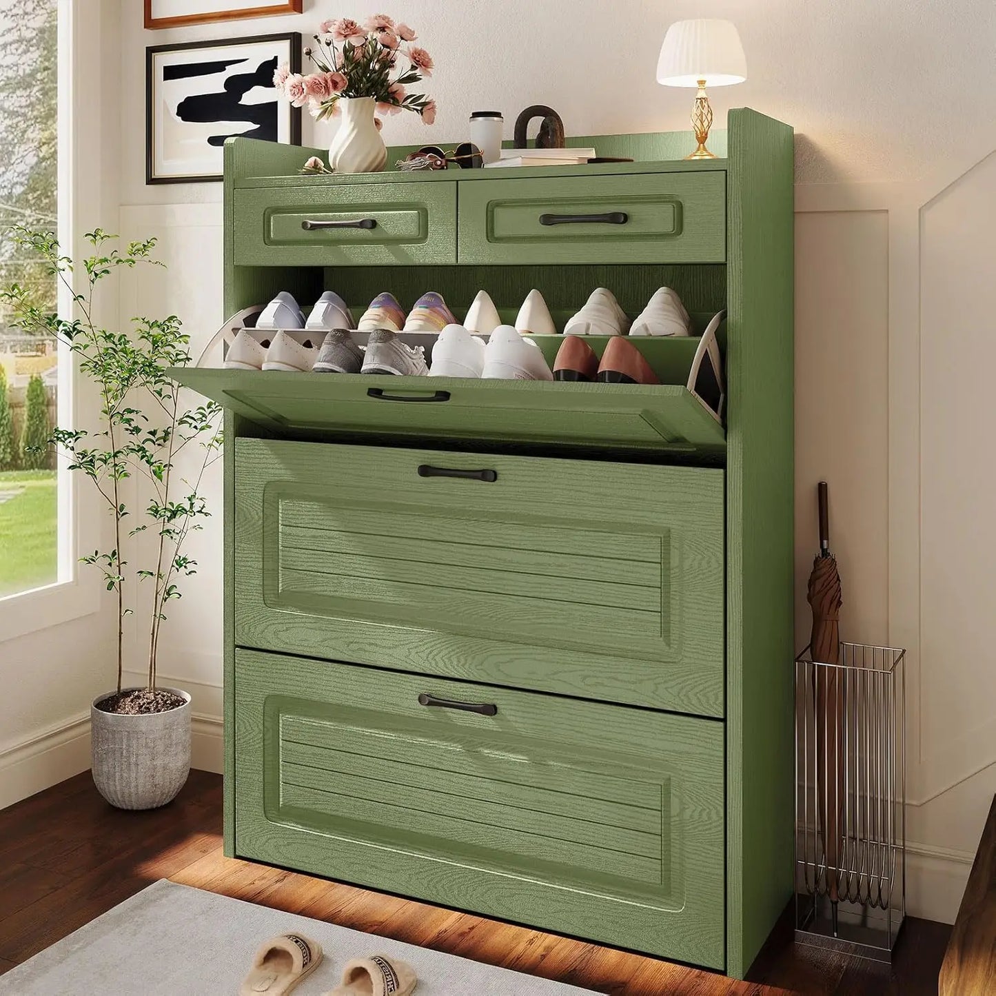 3 Flip Drawer & 2 Storage Drawer Cabinet
