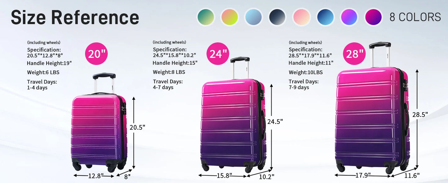 3 Piece  Hard-Shell Luggage Set