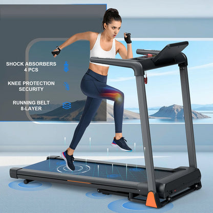 Folding Treadmill 3.5 Horsepower 0.5-8.5MPH 330LBS Capacity