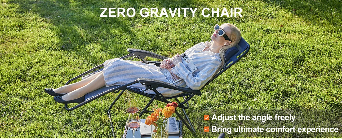 Set of 2 Portable Zero Gravity Recliner Chairs