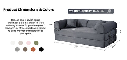79’’ Folding Convertible Corduroy Sofa Bed