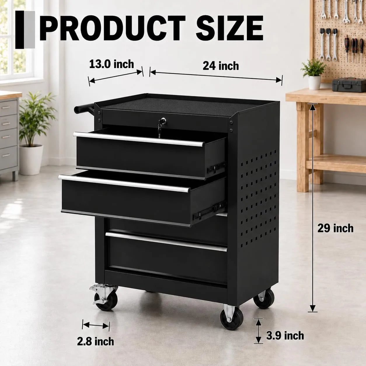 Locking 4 Drawer Rolling Tool Chest