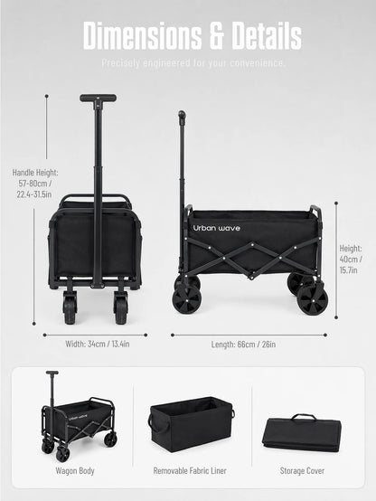 Collapsible 220 lbs Capacity Wagon with Wheels