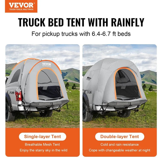6.4-6.7ft Truck Bed Tent with Rain Layer