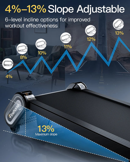 13% 6-Level Walking Pad with Auto Incline