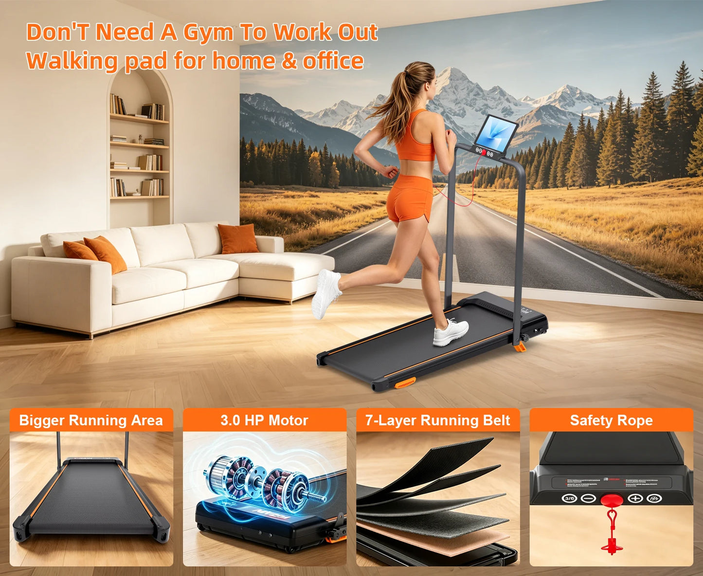 3.0HP 12% Incline Treadmill with Remote