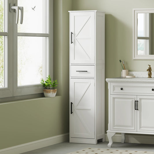 67" Tall Bathroom Storage Cabinet with Drawer