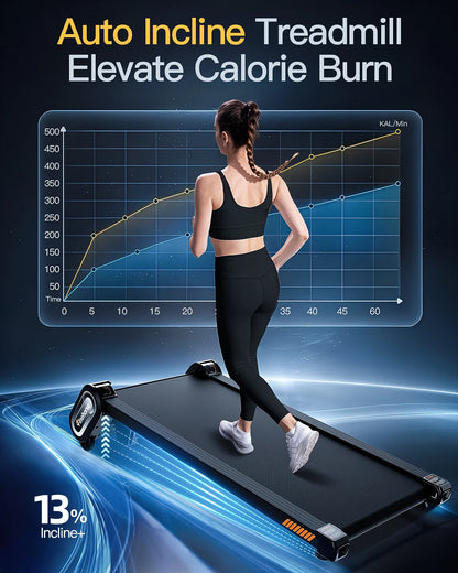 13% 6-Level Walking Pad with Auto Incline