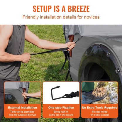 6.4-6.7ft Truck Bed Tent with Rain Layer