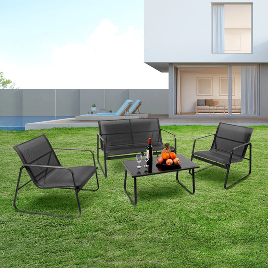 4-Pc Outdoor Patio Furniture Set with Table