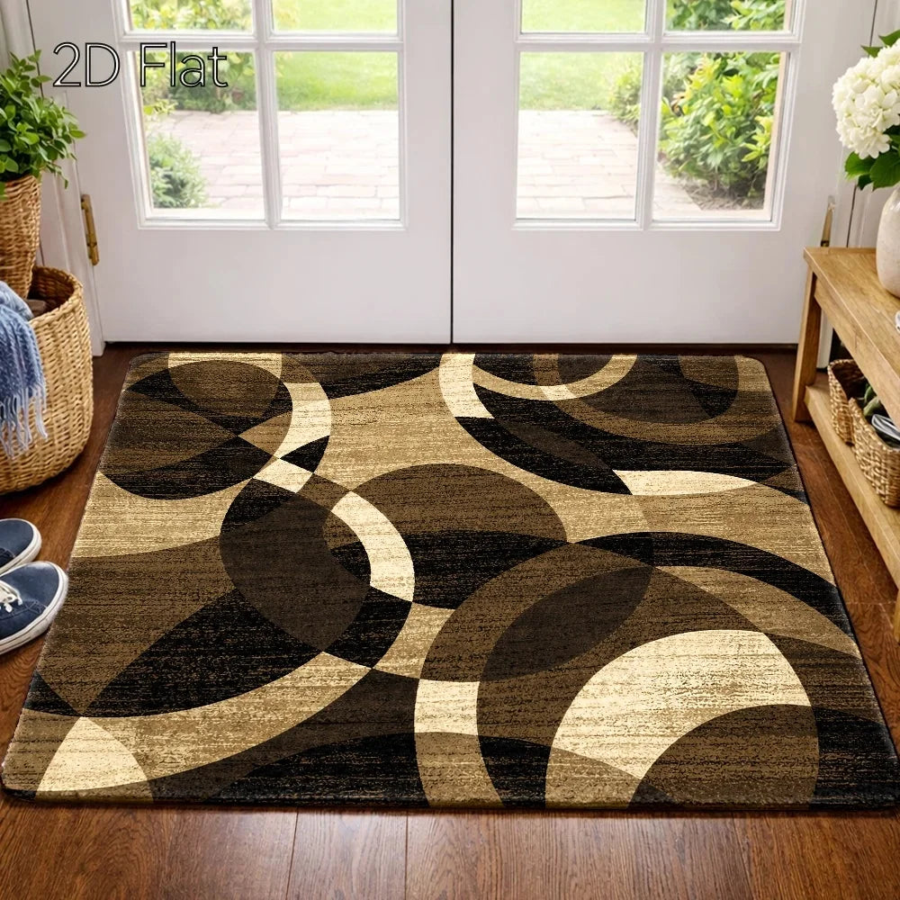 Machine Washable 2D Flat Decorative Area Rug