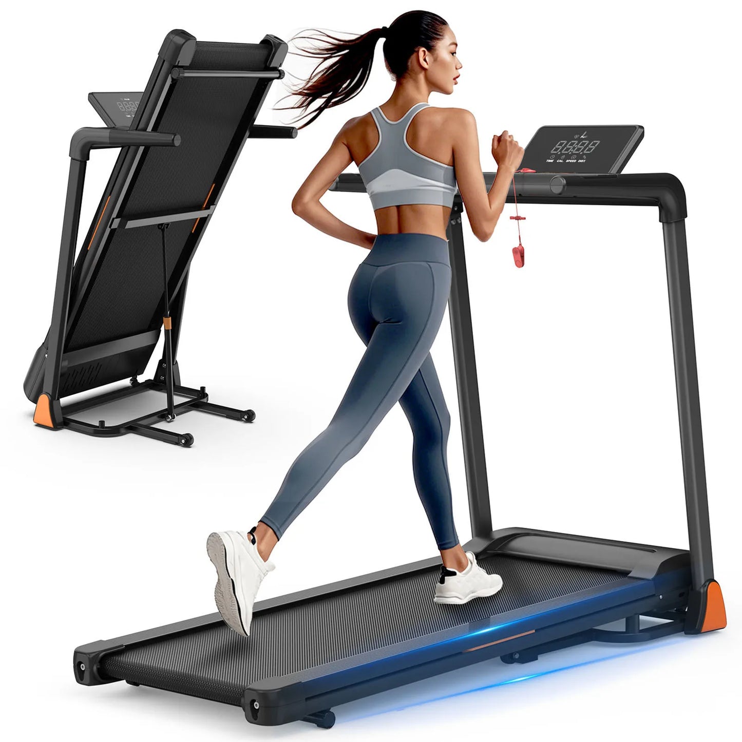 Folding Treadmill 3.5 Horsepower 0.5-8.5MPH 330LBS Capacity