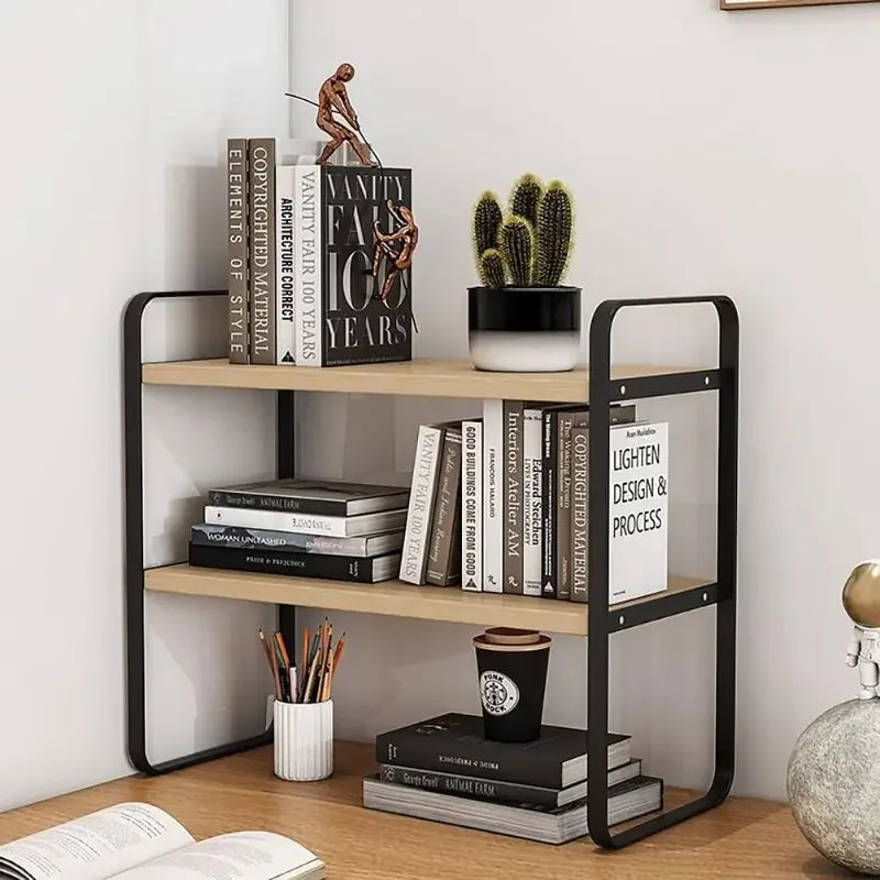 Multi-Tier Iron Office Desk Storage Rack
