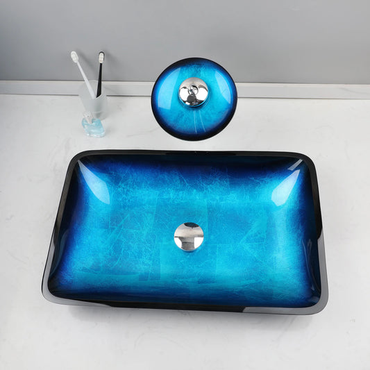Tempered Glass Washbasin Faucet Set